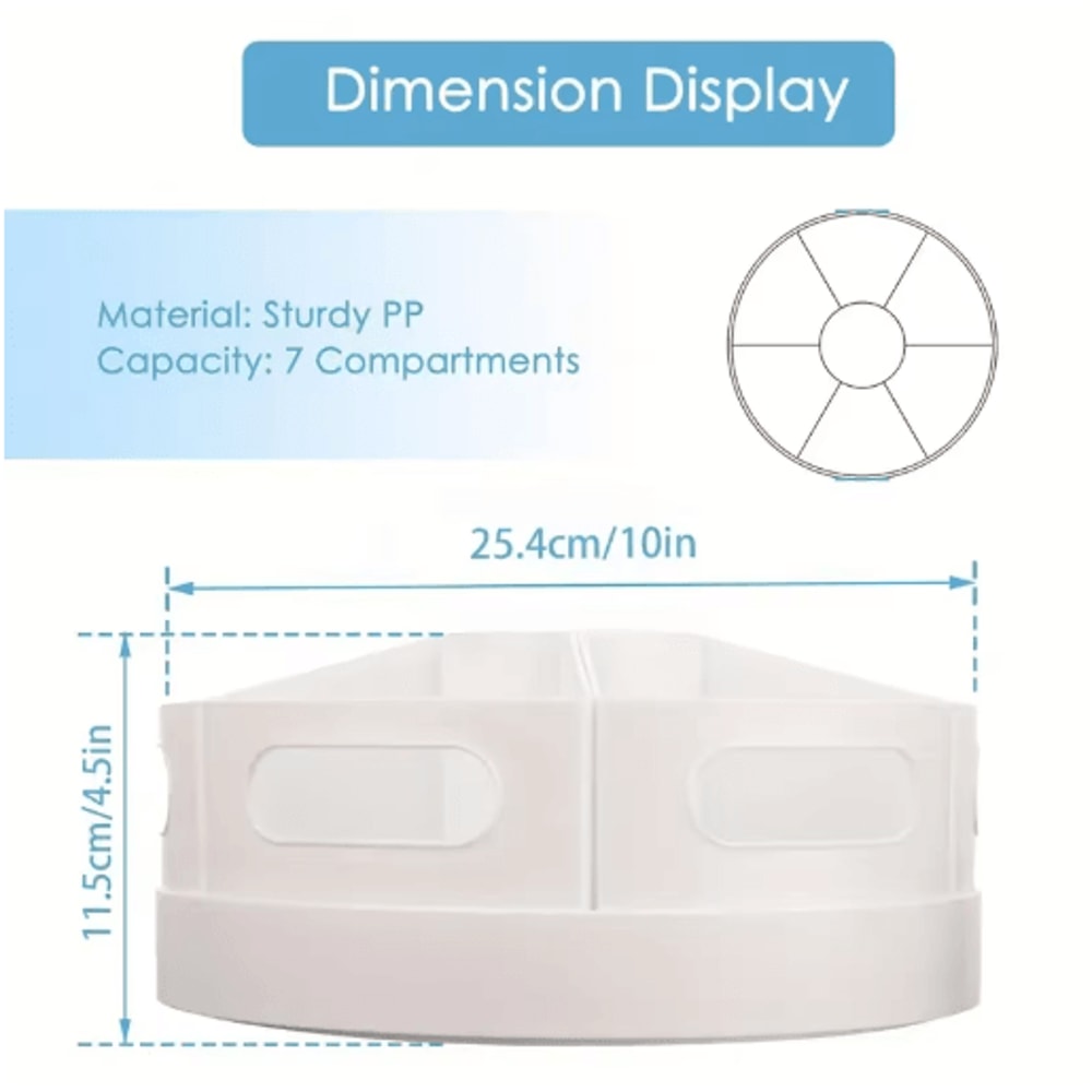 360 Rotating Desk Organizer With 7 Removable Bins For Office And School 4
