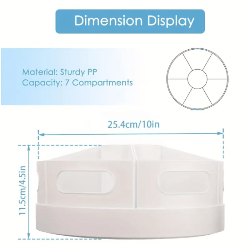 360 Rotating Desk Organizer With 7 Removable Bins For Office And School 4