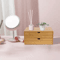 Bamboo Desktop Organizer With 2 Drawers For Minimalist Office Storage 2