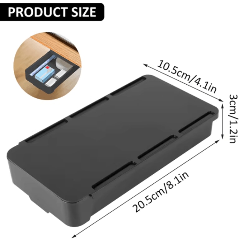 Self Stick Under Desk Drawer Organizer Hidden Storage Tray 5