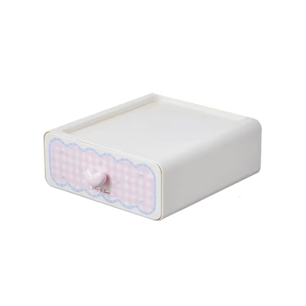 Sweetheart Pink Drawer Storage Box Desktop Makeup And Desk Organizer 3