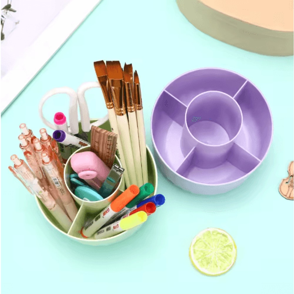 INS Style Rotating Pen Holder Large Capacity Aesthetic Desk Organizer 6