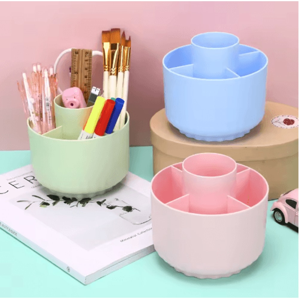 INS Style Rotating Pen Holder Large Capacity Aesthetic Desk Organizer 7