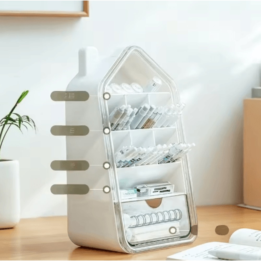 Japanese Style Horizontal Pen Holder With Slanted Compartments 4