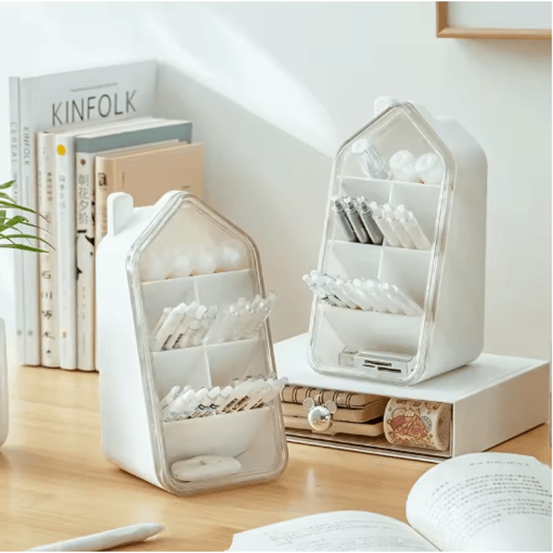 Japanese Style Horizontal Pen Holder With Slanted Compartments 5