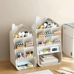 japanese style horizontal pen holder with slanted compartments