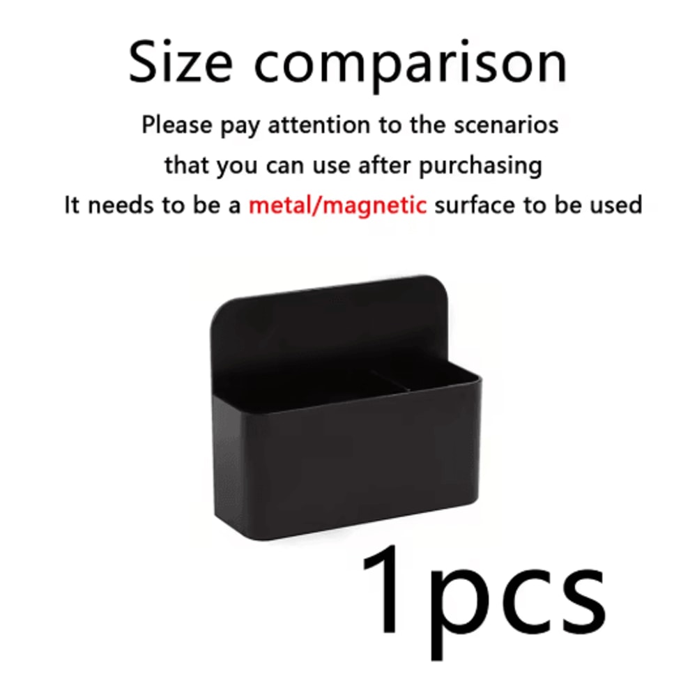 Black Mini Magnetic Whiteboard Pen Holder With Separated Storage 1