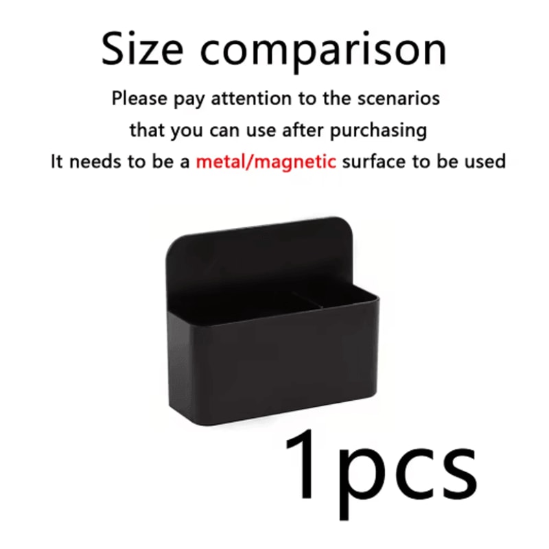Black Mini Magnetic Whiteboard Pen Holder With Separated Storage 1