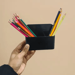 black mini magnetic whiteboard pen holder with separated storage