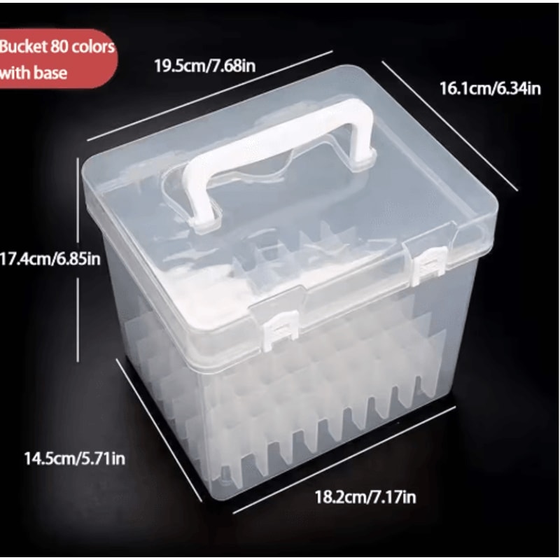 Portable Transparent Multi Slot Marker Organizer With Handheld Design 1