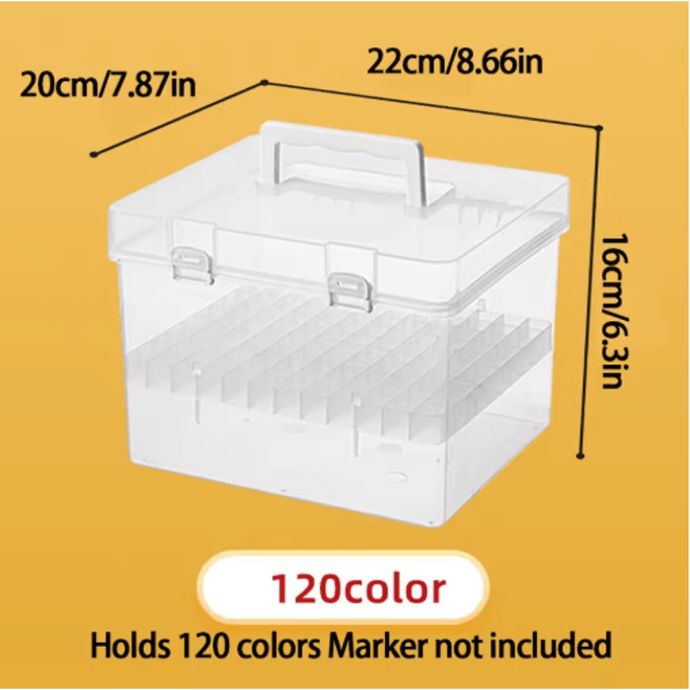 Portable Transparent Multi Slot Marker Organizer With Handheld Design 2