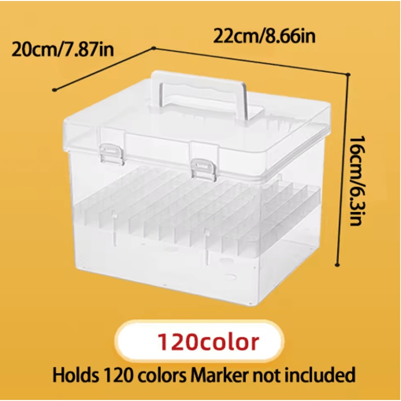 Portable Transparent Multi Slot Marker Organizer With Handheld Design 2