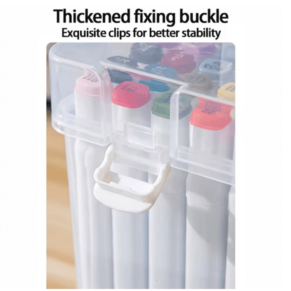 Portable Transparent Multi Slot Marker Organizer With Handheld Design 5