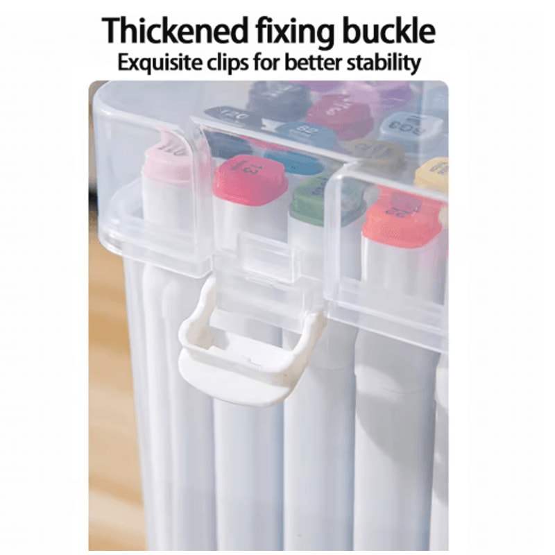 Portable Transparent Multi Slot Marker Organizer With Handheld Design 5
