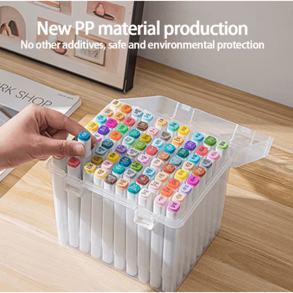 Portable Transparent Multi Slot Marker Organizer With Handheld Design 0
