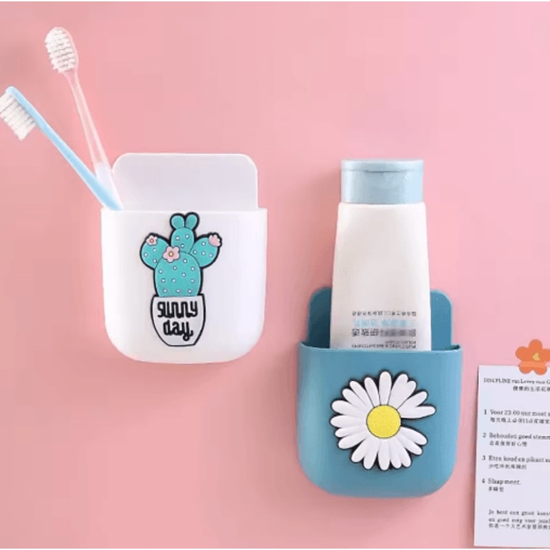 Adhesive Desk Organizer Pen Phone Holder Cute Space Saving Storage Rack 12