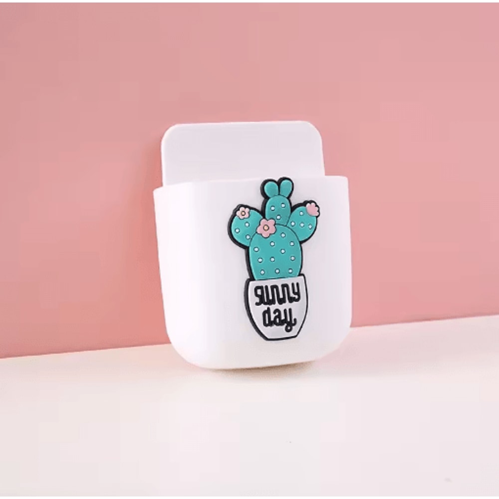 Adhesive Desk Organizer Pen Phone Holder Cute Space Saving Storage Rack 9