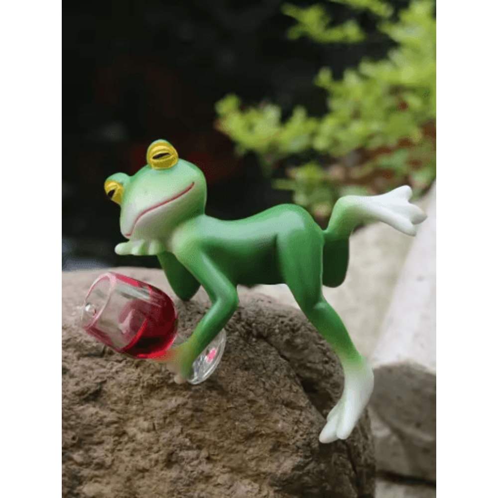 Frog Wine Glass Garden Hanging Whimsical Frog Garden Decor 1