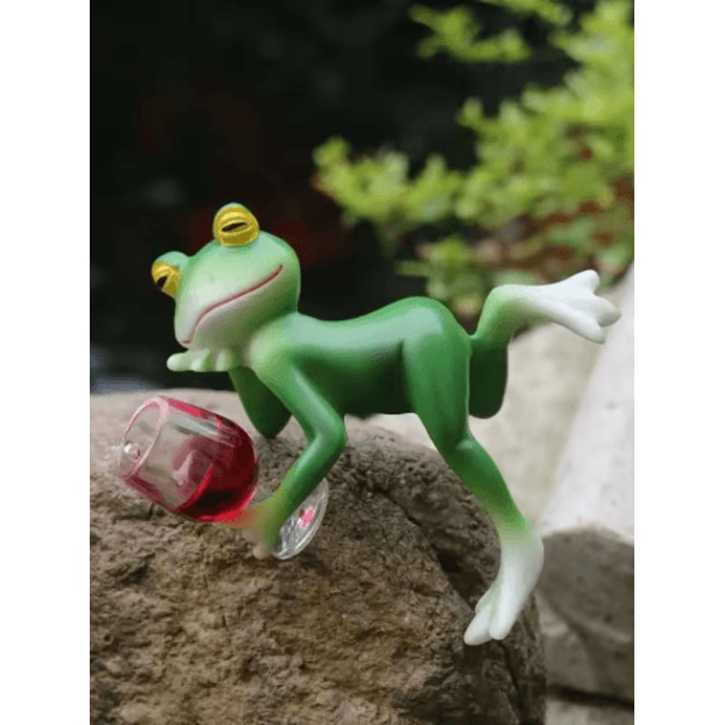 Frog Wine Glass Garden Hanging Whimsical Frog Garden Decor 1