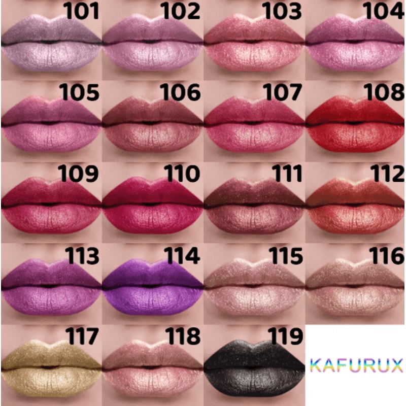 21 Color Glitter Metallic Lipstick Set Long Lasting Pearlescent Lip Tint Collection 19