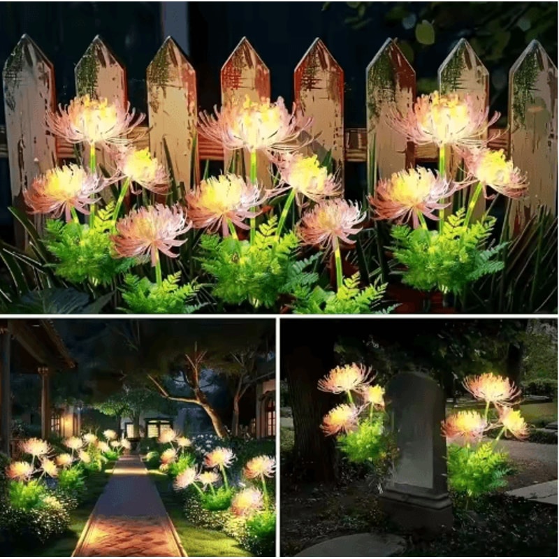 Solar Flower Garden Lights Waterproof Outdoor Lawn Courtyard Decor 0