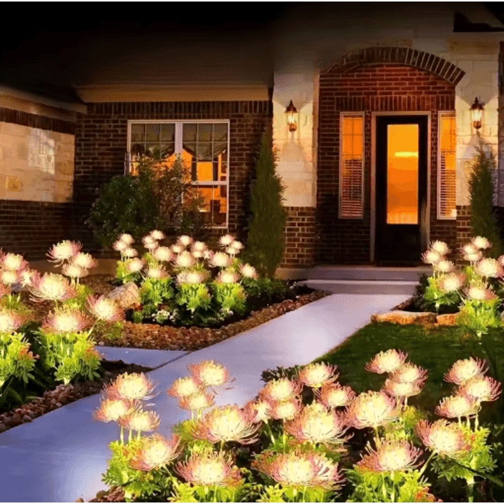 Solar Flower Garden Lights Waterproof Outdoor Lawn Courtyard Decor 6