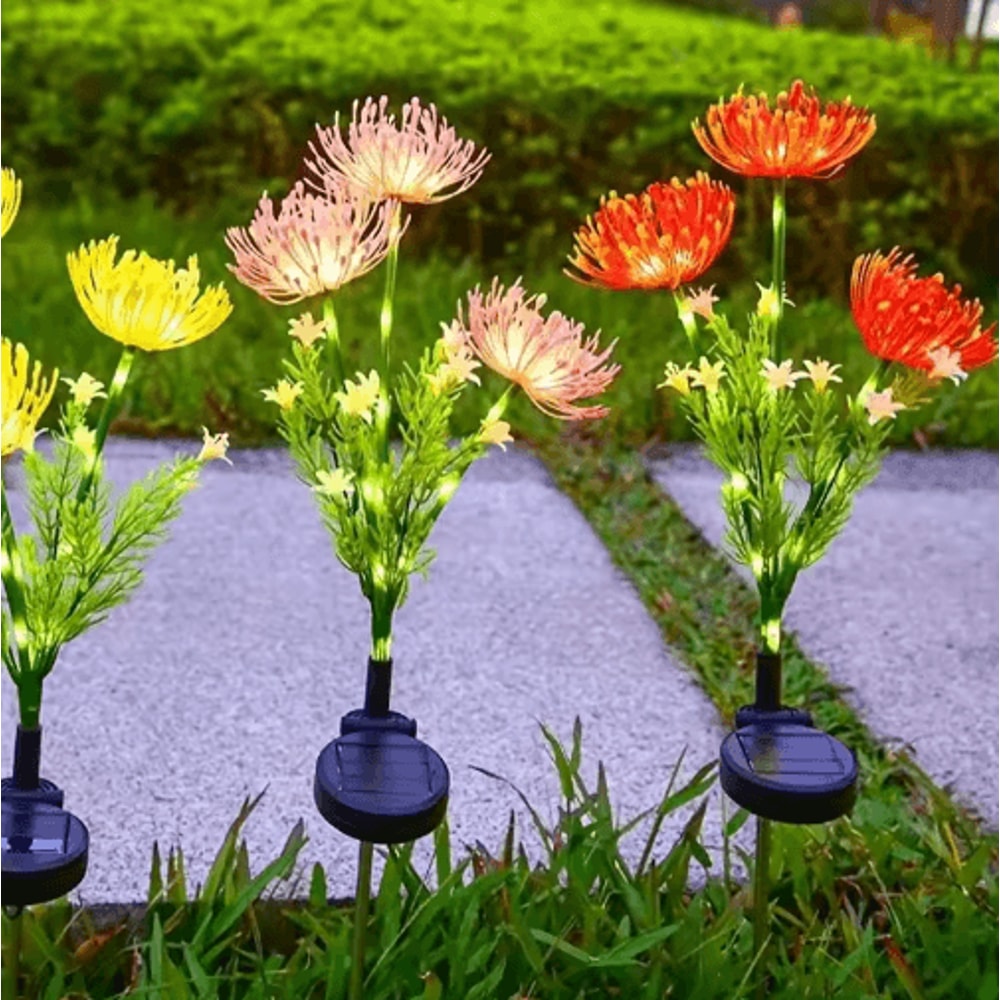 Solar Flower Garden Lights Waterproof Outdoor Lawn Courtyard Decor 7