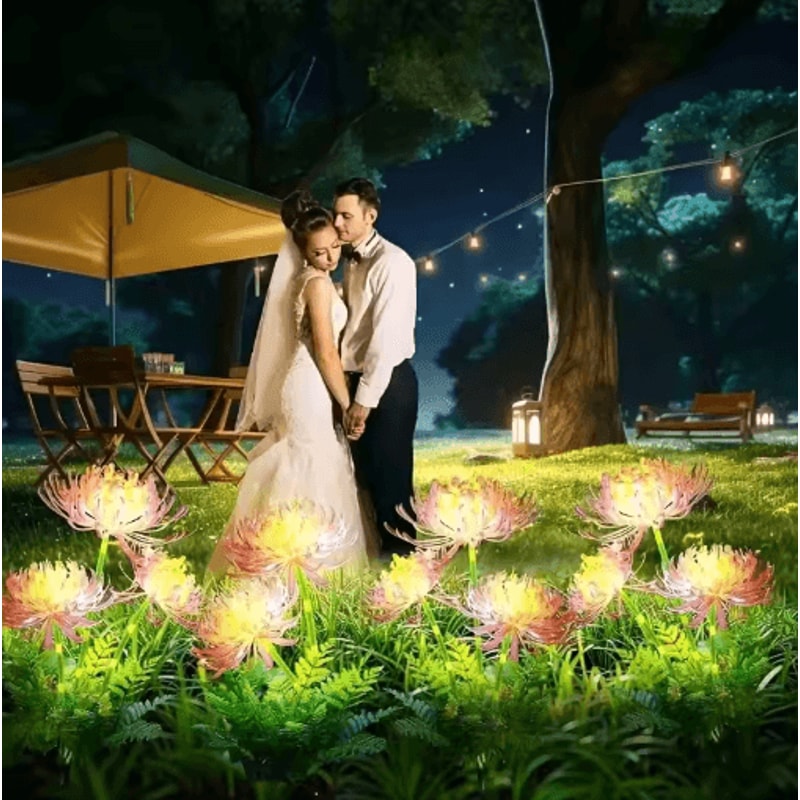 Solar Flower Garden Lights Waterproof Outdoor Lawn Courtyard Decor 8