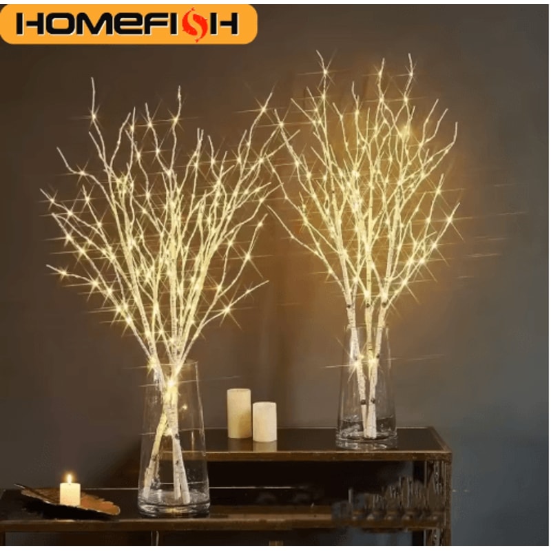 White Birch Branch LED Twig Lights Battery Operated Decorative Tree Lights 0