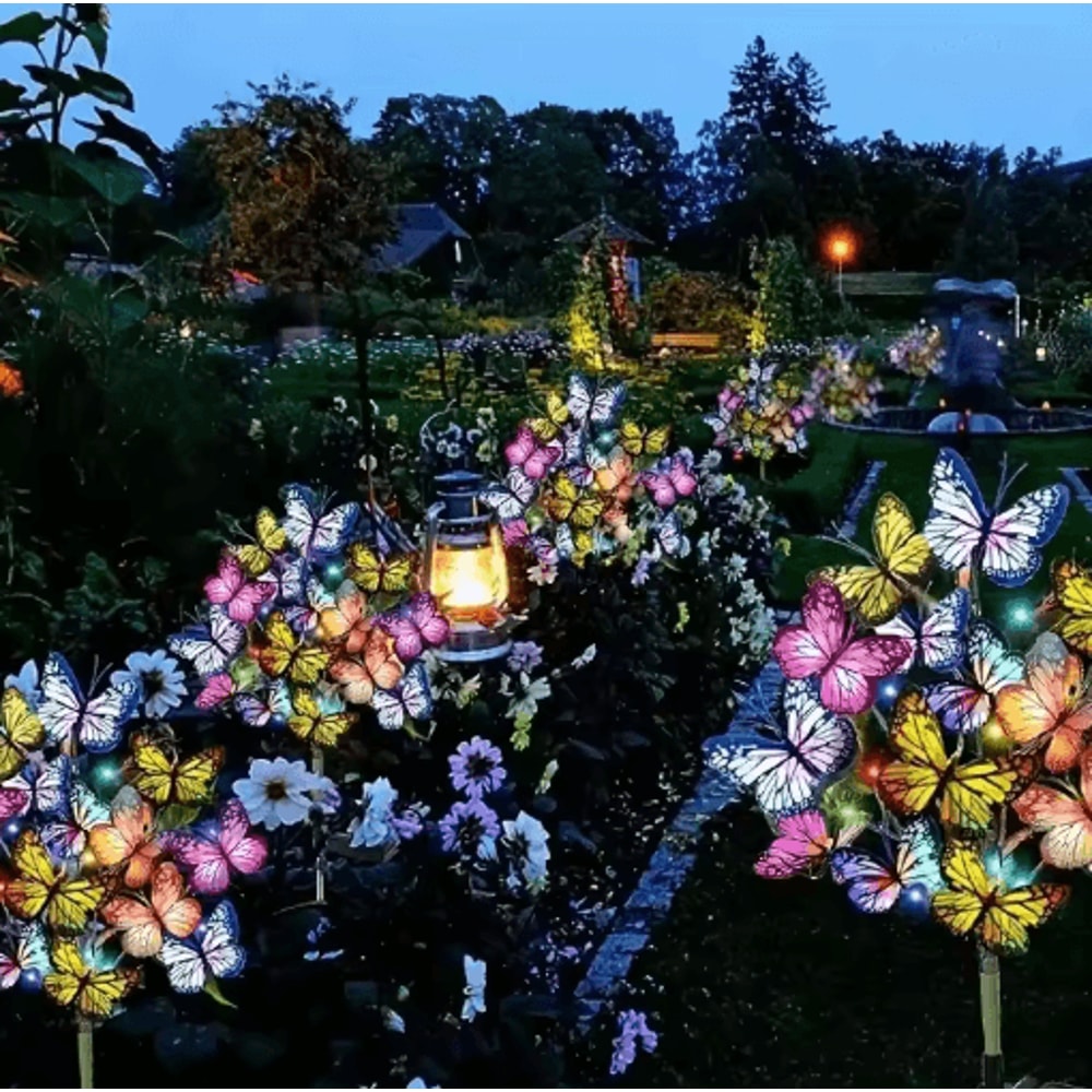 Solar Butterfly Flower Garden Light Waterproof LED Lawn Landscape Decor 5