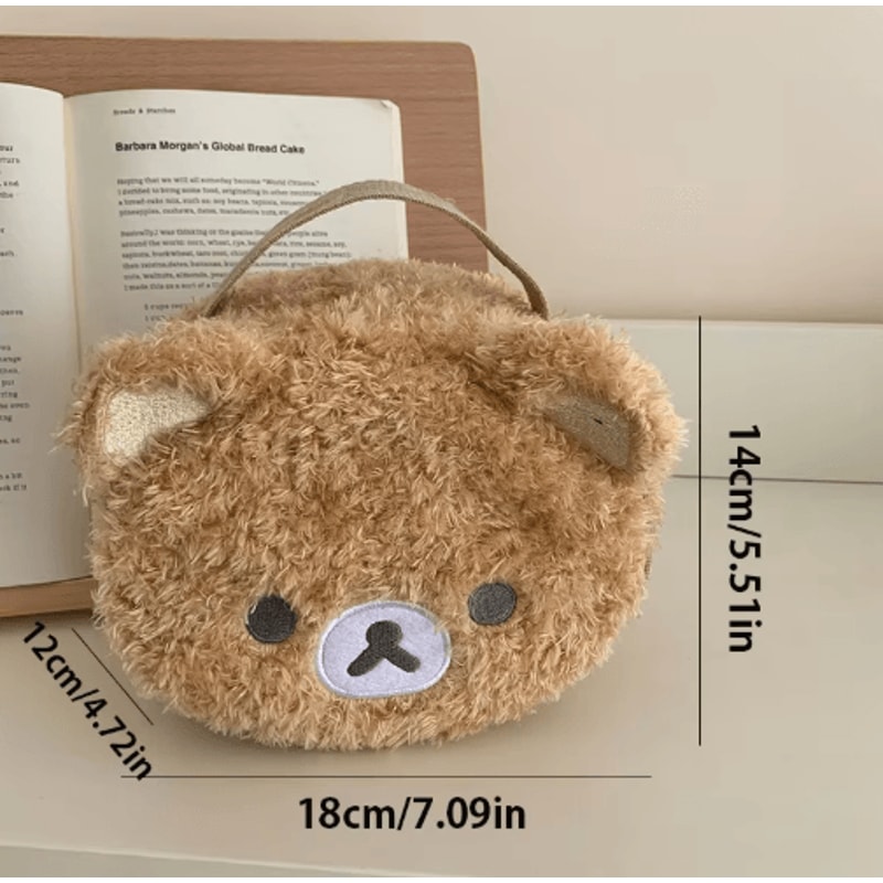 Anime Relaxed Bear Plush Makeup Bag Cute Cosmetic Jewelry Organizer Pouch 2