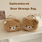 Anime Relaxed Bear Plush Makeup Bag Cute Cosmetic Jewelry Organizer Pouch 5