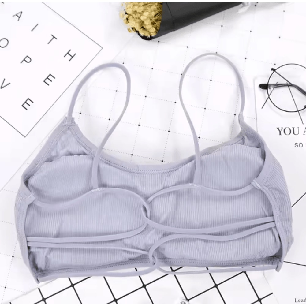 Removable Padded Wireless Sports Bra Elastic Yoga Workout Beauty Back Bra 11