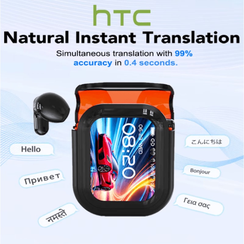 HTC NE20 AI Translator Wireless Earbuds Bluetooth 60 Waterproof Headphones 0