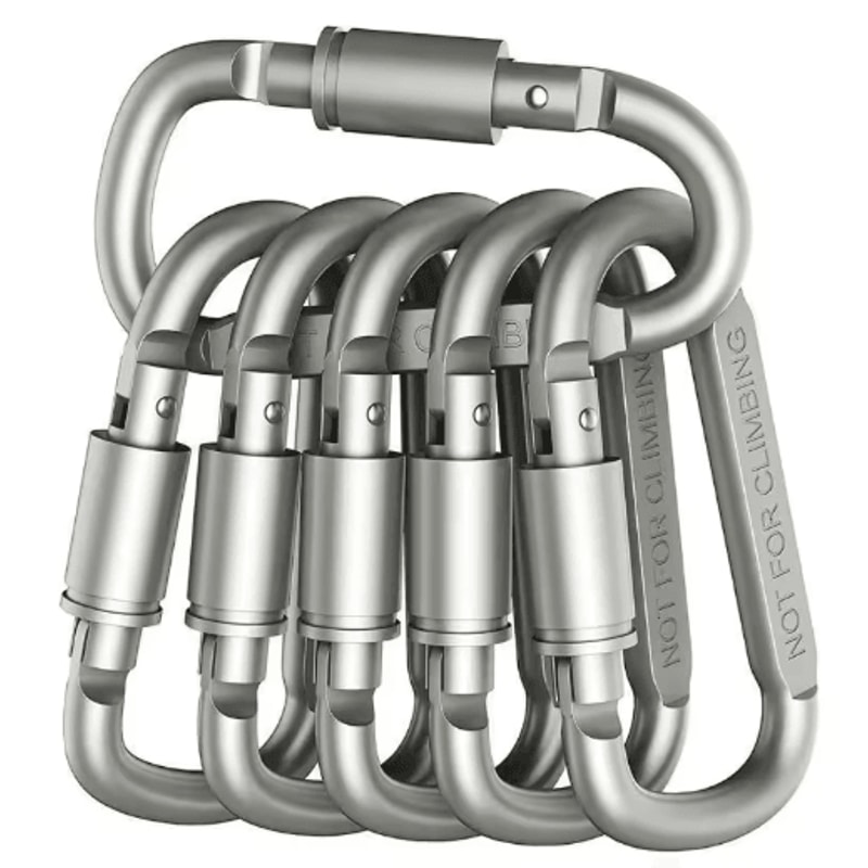 46PCS Aluminum Carabiner Keychain Clips Tactical EDC Camping Hooks 9