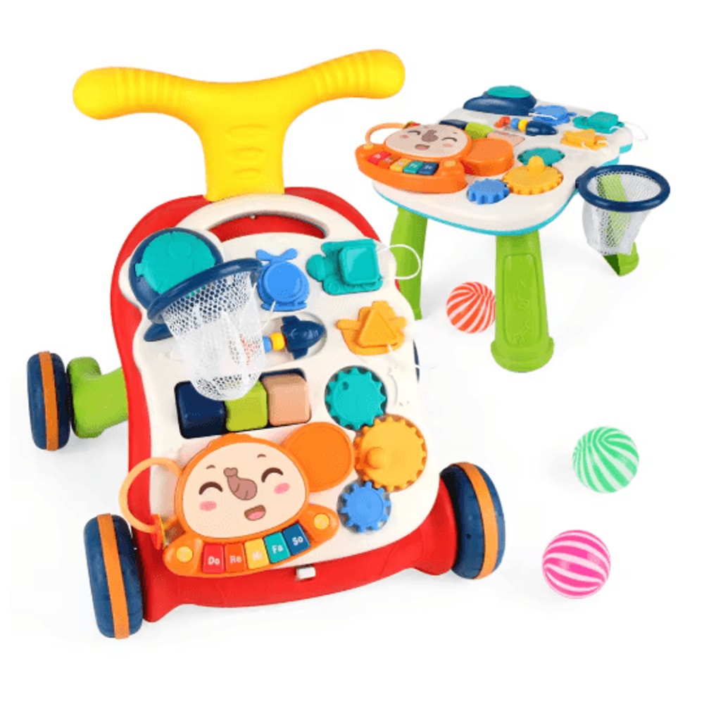 Baby Cartoon Musical Activity Walker Multifunction Learning Walker With Drawing Board 1
