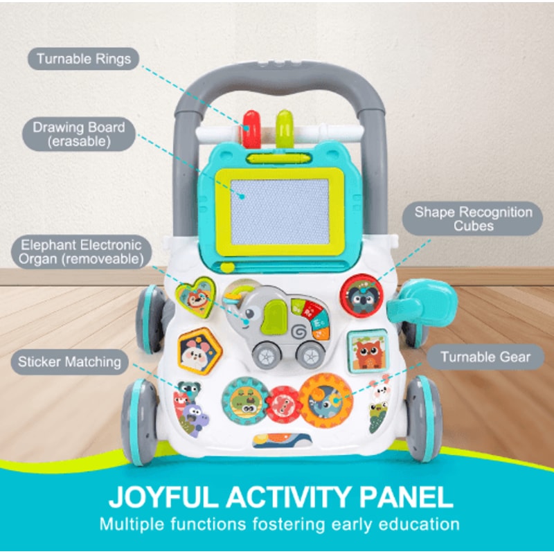 Baby Cartoon Musical Activity Walker Multifunction Learning Walker With Drawing Board 7