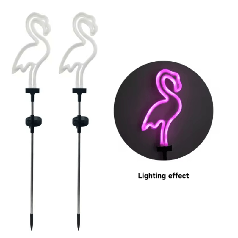 Solar Flamingo Garden Light Waterproof LED Stake Pathway Decor 1