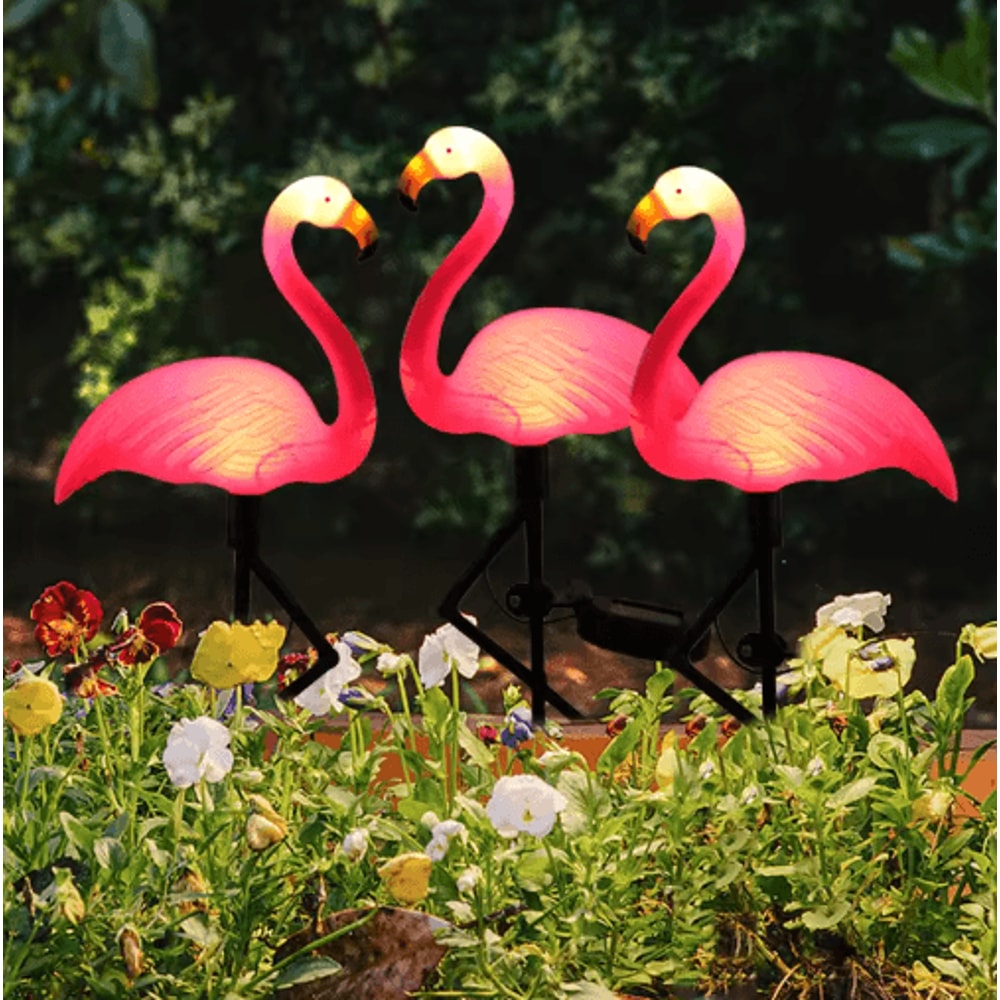 Solar Flamingo Garden Light Waterproof LED Stake Pathway Decor 10