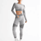 2Piece Seamless Womens Yoga Running Set Breathable Fitness Suit 1