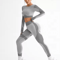 2Piece Seamless Womens Yoga Running Set Breathable Fitness Suit 4