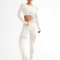2Piece Seamless Womens Yoga Running Set Breathable Fitness Suit 8