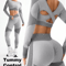 2Piece Seamless Womens Yoga Running Set Breathable Fitness Suit 0