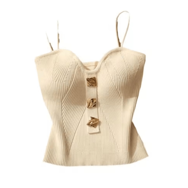 Womens Deep VNeck Knitted Cami Summer Sleeveless Halter Tank Top 7