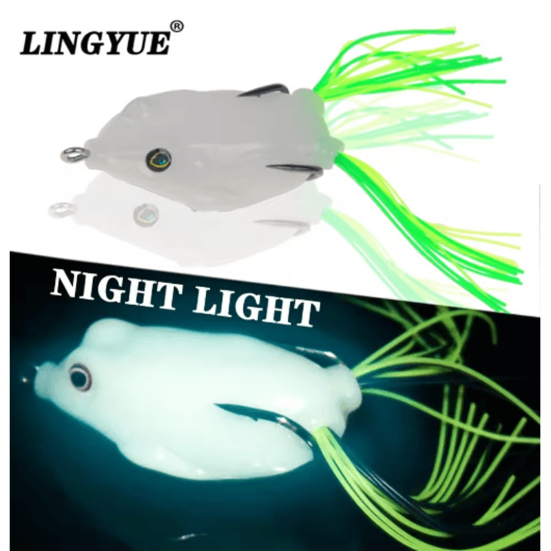 Glow Soft Frog Fishing Lure 55CM Topwater Frog Bait With Treble Hooks 0