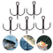 10PCS High Carbon Steel Treble Fishing Hooks Round Bend Bass Tackle Set 5