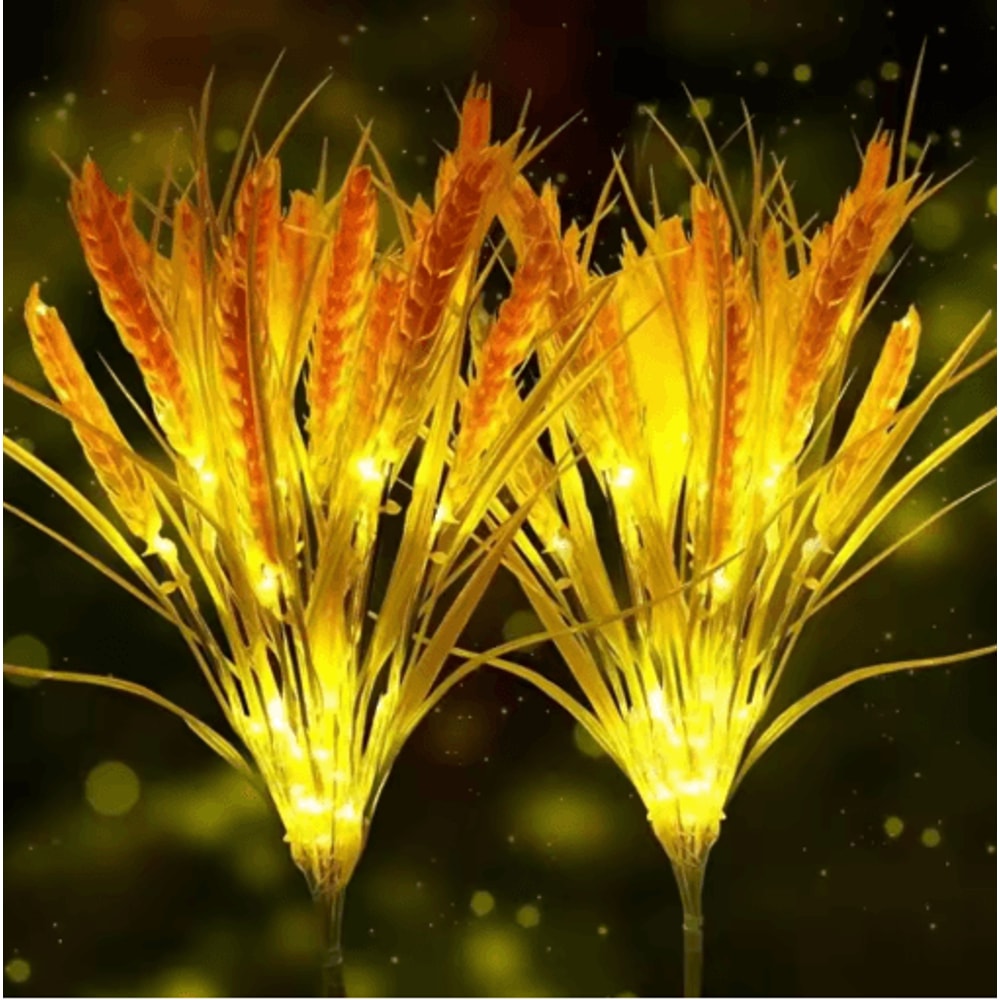 Autumn Wheat Solar Pathway Lights Waterproof Dusk To Dawn Garden Decor 4