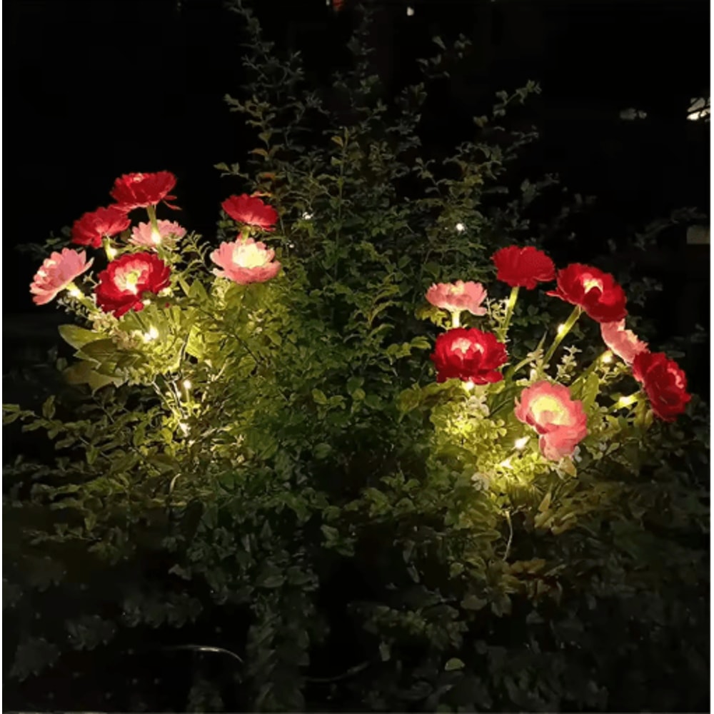 Solar Snow Lotus Flower Garden Lights Waterproof Outdoor Lawn Decor 4