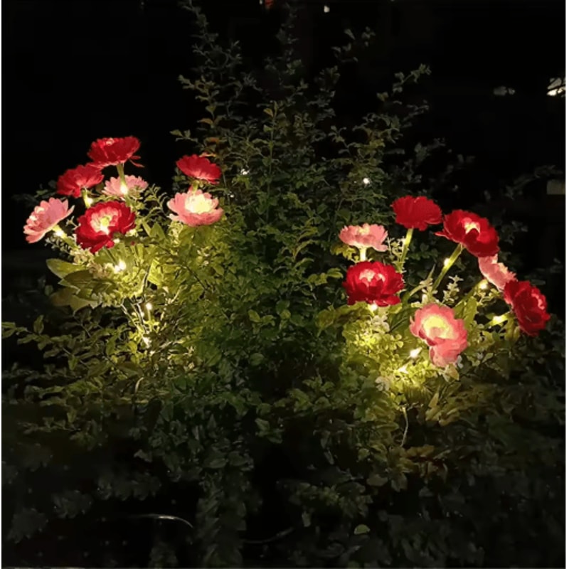 Solar Snow Lotus Flower Garden Lights Waterproof Outdoor Lawn Decor 4