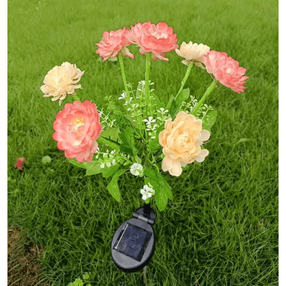 Solar Snow Lotus Flower Garden Lights Waterproof Outdoor Lawn Decor 8